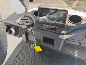 White Contender Sport 4 Lithium Golf Cart digital dash display